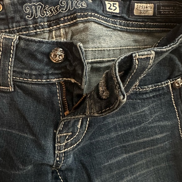 Miss Me Low Rise Rhinestone Western Bootcut Jeans JP5347B Size 25 - Picture 2 of 9